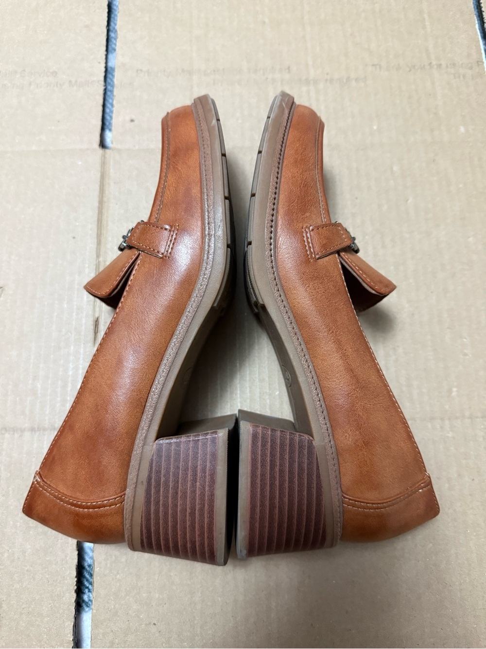 Dr. Scholl's Shoes Womens Rate Up Bit Faux Leather Slip-On Loafers Honey Brown - Picture 5 of 7